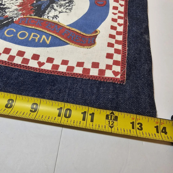 Denim Hand Made Tote Bag Purse With Red Cloud Corn Patch Sewd On (14"×16.5") see - Picture 8 of 8